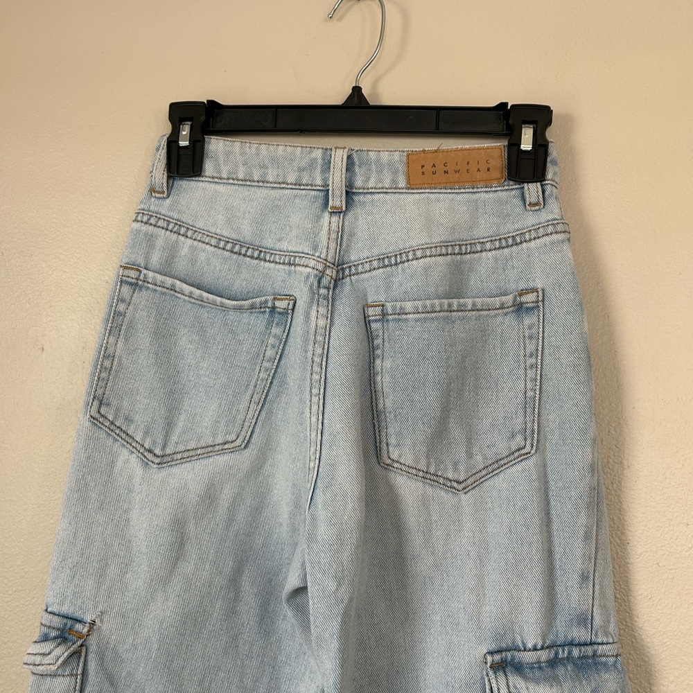 PacSun Light Blue 90’s Boyfriend Straight Leg Cargo jeans - Picture 6 of 8
